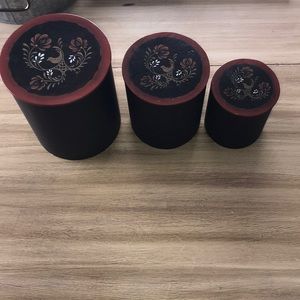 3 piece metal canister set